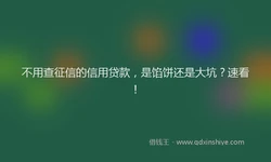 不用查征信的信用贷款，是馅饼还是大坑？速看！