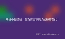 99贷小额借钱，急救资金不踩坑的秘籍在此！