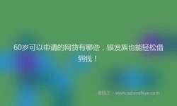60岁可以申请的网贷有哪些，银发族也能轻松借到钱！