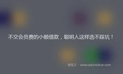 不交会员费的小额借款，聪明人这样选不踩坑！
