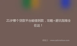 21岁哪个贷款平台能借到款，攻略+避坑指南全在这！