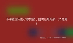 不用查信用的小额贷款，馅饼还是陷阱一文说清！