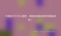 不刷脸可不可以借款，揭秘免刷脸借款的靠谱姿势！