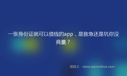 一张身份证就可以借钱的app，是救急还是坑你没商量？