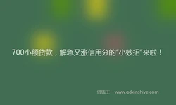 700小额贷款，解急又涨信用分的“小妙招”来啦！