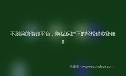 不刷脸的借钱平台，隐私保护下的轻松借款秘籍！