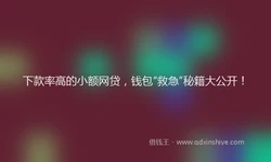 下款率高的小额网贷，钱包“救急”秘籍大公开！