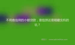不用查信用的小额贷款，是馅饼还是暗藏玄机的坑？