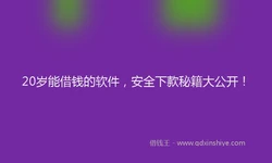 20岁能借钱的软件，安全下款秘籍大公开！