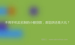 不用手机实名制的小额贷款，是馅饼还是大坑？