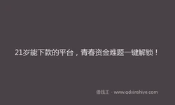 21岁能下款的平台，青春资金难题一键解锁！