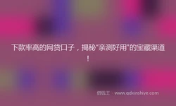 下款率高的网贷口子，揭秘“亲测好用”的宝藏渠道！