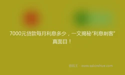 7000元贷款每月利息多少，一文揭秘“利息刺客”真面目！